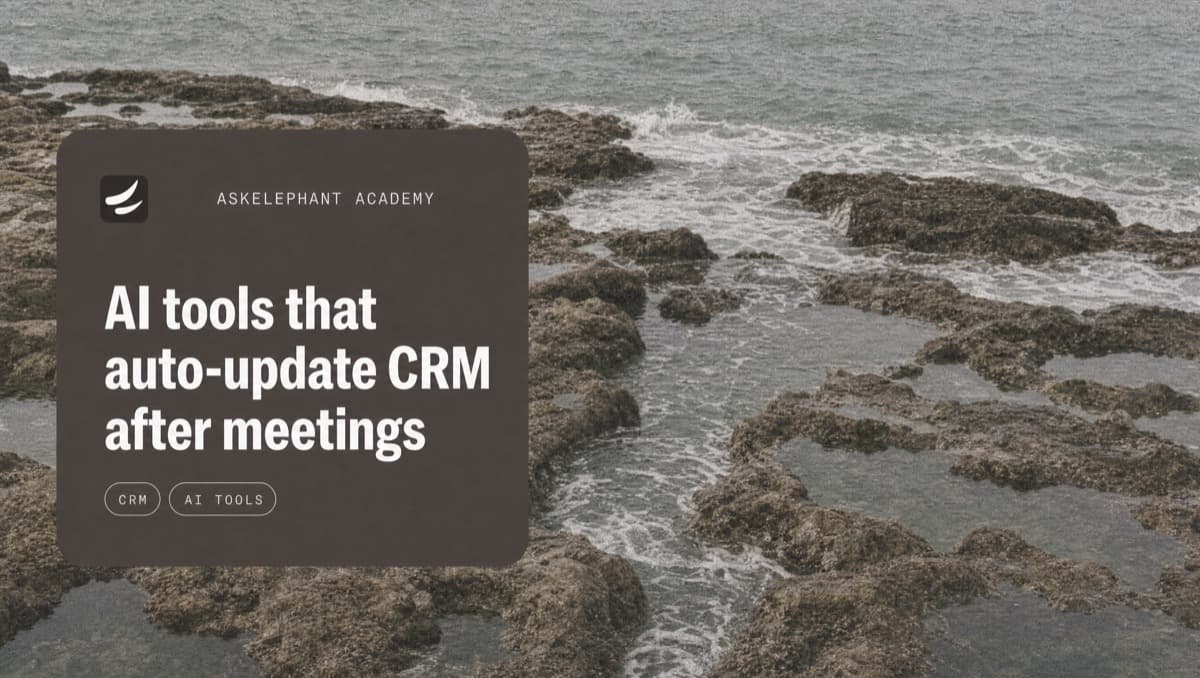 AI tools updating CRM automatically after meetings - data flowing from video calls to HubSpot and Salesforce