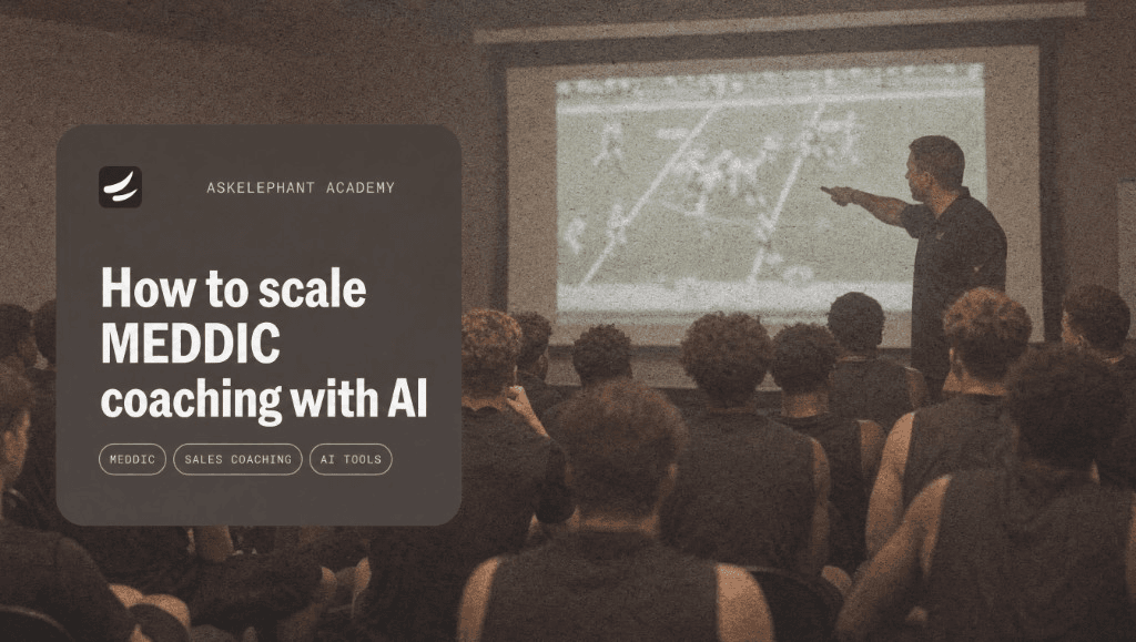 Sales leader teaching a team how to scale MEDDIC coaching with AI