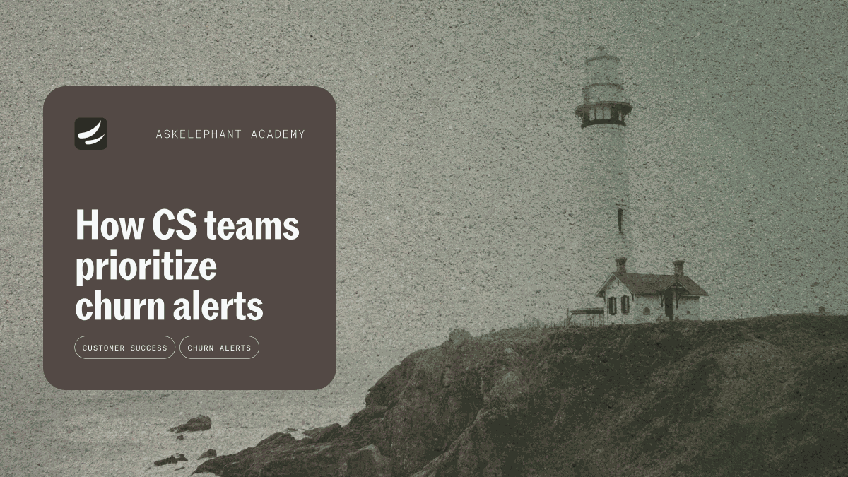 Customer success dashboard prioritizing churn alerts by severity, renewal date, account value, and owner response