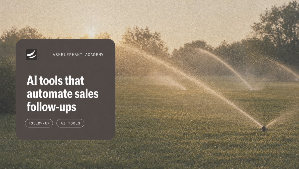 Lawn sprinklers watering a field at sunrise illustrating AI tools that automate sales follow-ups